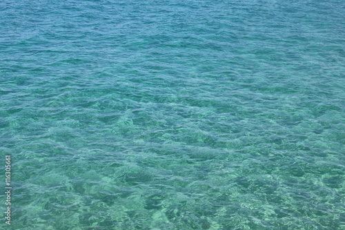 Beautiful sea and clear water. Blue sea surface with waves. Natural sea background.