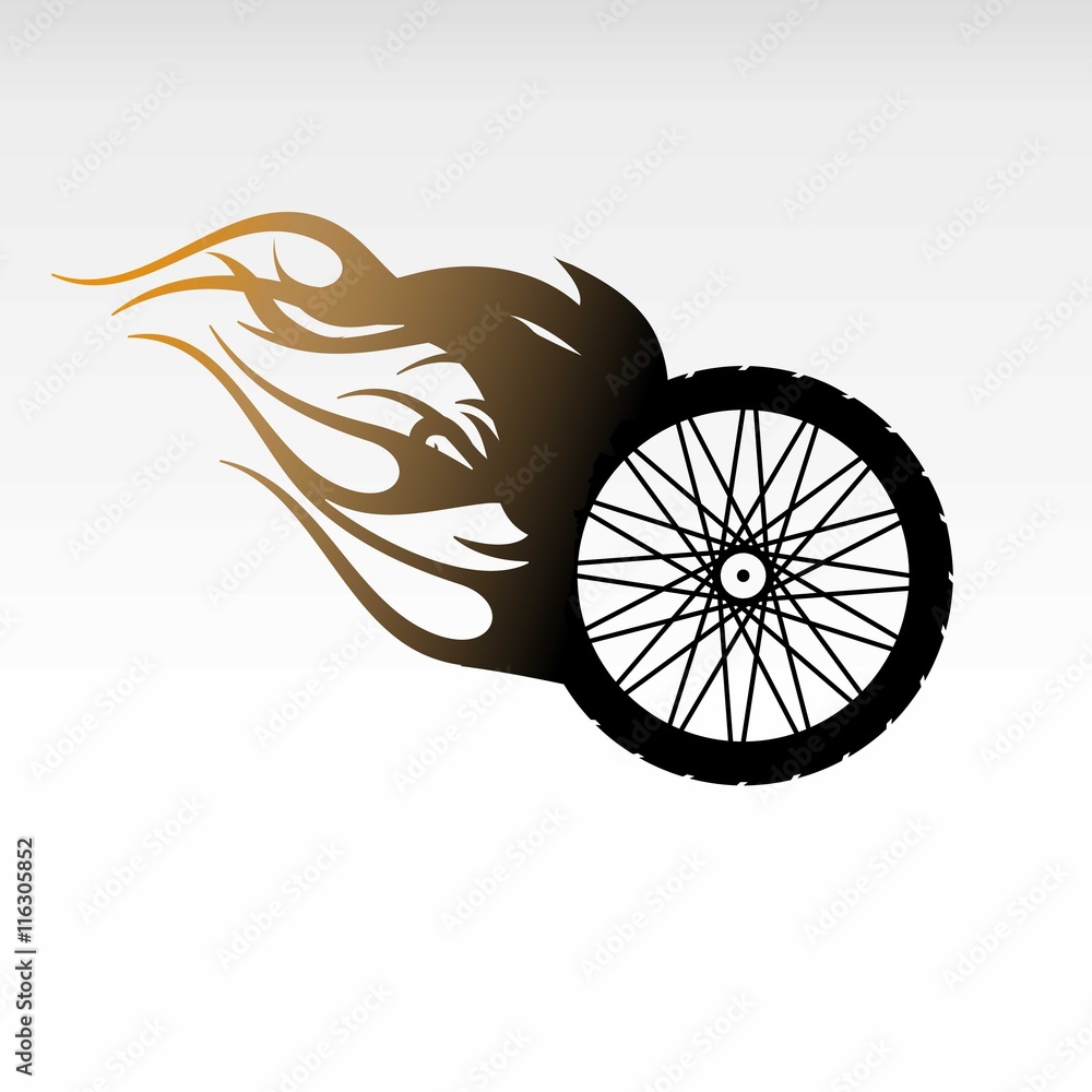 Fototapeta premium Motorcycle wheel logo