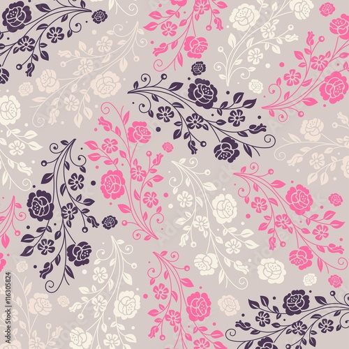 PInk, purple and white floral background