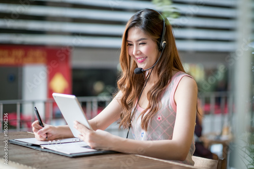 Free Download Portrait of woman customer service worker, call center smiling o - GFXLoad