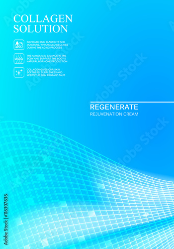 Scince illustration of rejuvenation cream. Organic cosmetic and skin care cream. Vector illustration.