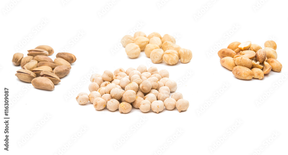 chickpeas, nuts, yellow peas chickpeas, nuts, yellow peas