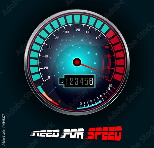 Speedometer isolated on black