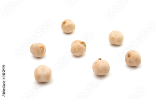 White chickpeas isolated