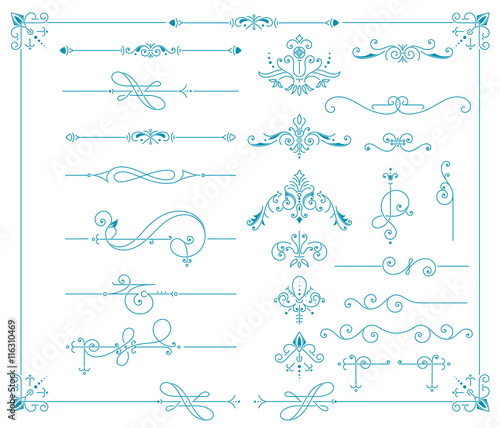 Vintage Ornaments Decorations Design Elements.  Vector stock