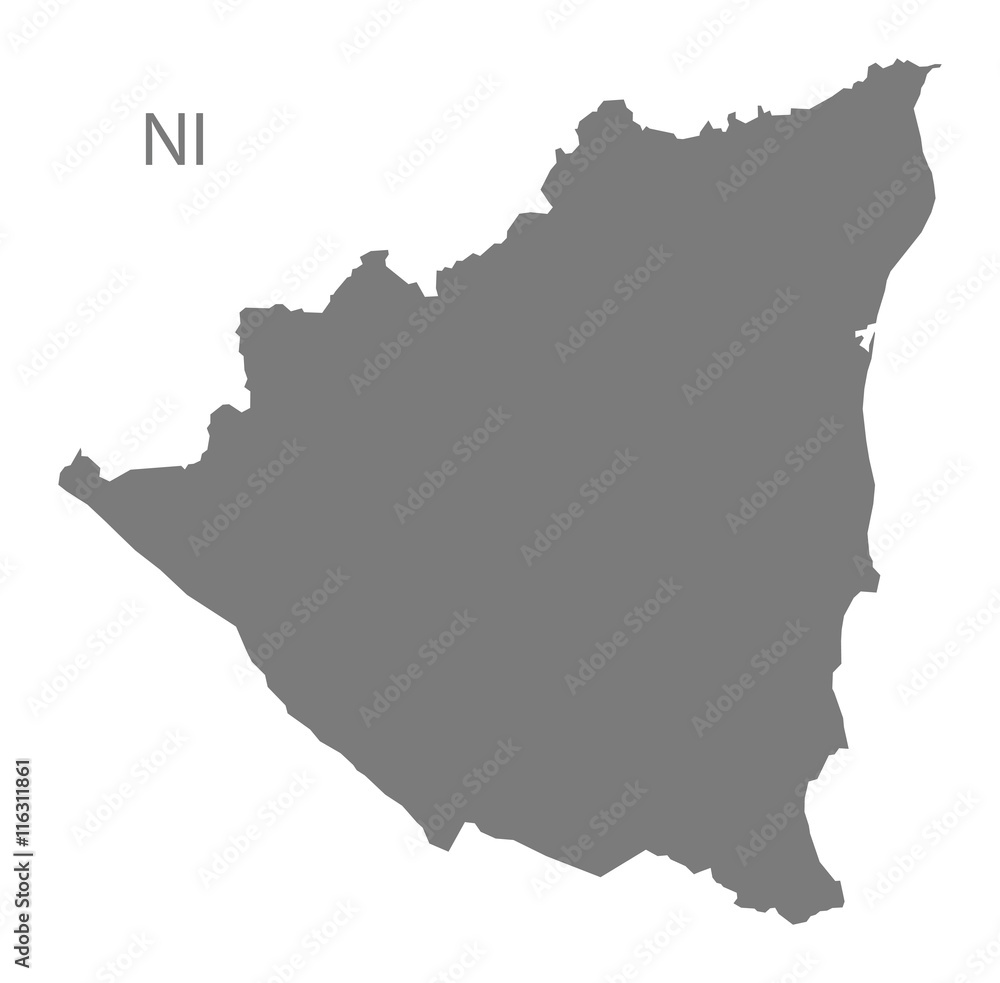 Nicaragua Map grey
