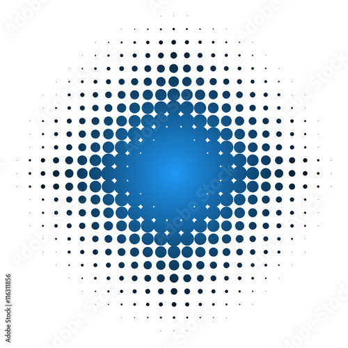 Isolierter Stern aus Punkten blau