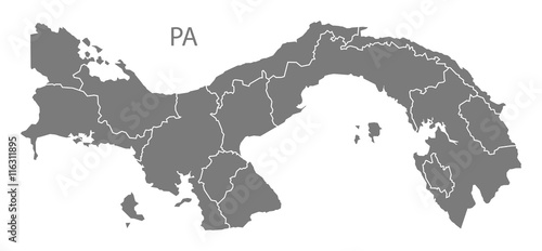 Panama provinces Map grey
