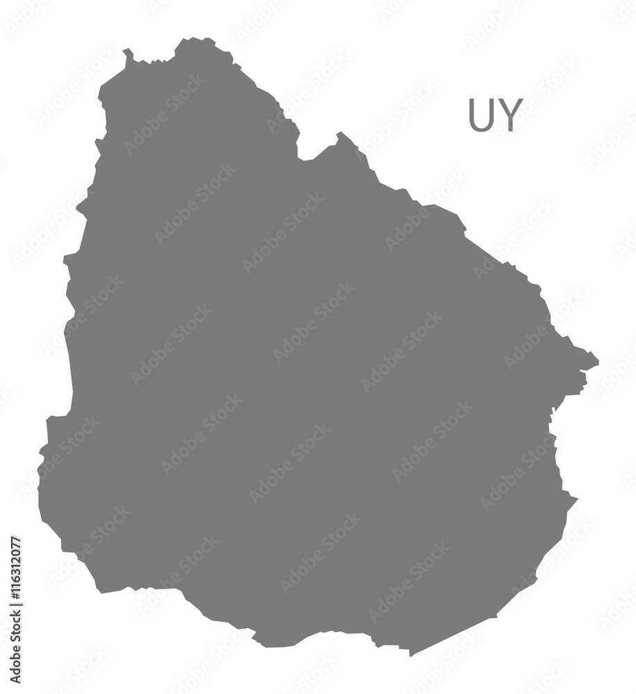 Uruguay Map grey