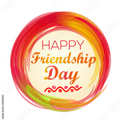 Happy Friendship Day lettering logo icon. Vector illustration