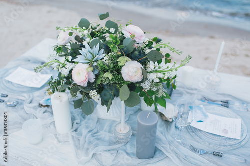 Wedding table at the seashore