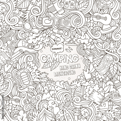 Cartoon Camping frame background