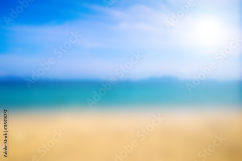 Blurred beach and tropical for summer background