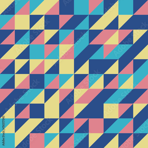 Blue Retro Half Square Triangle Seamless background