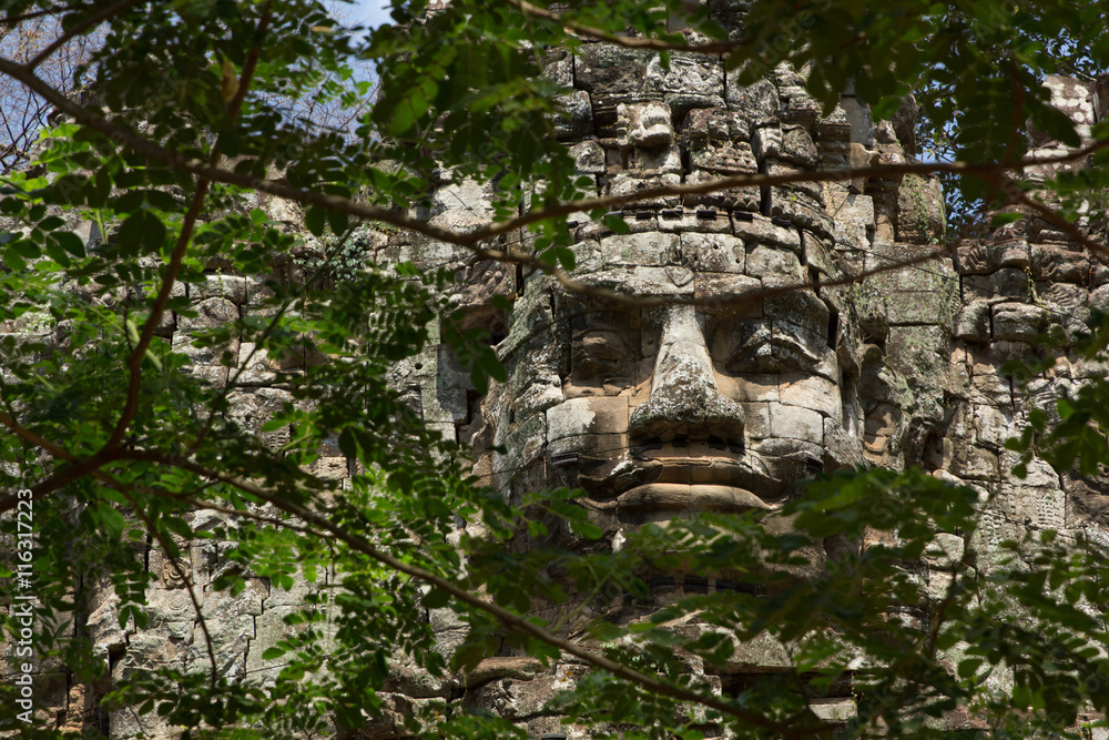 Naklejka premium ancient gate of Prasat Bayon temple, Angkor Thom