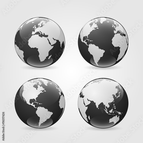 World map set. Vector illustration.