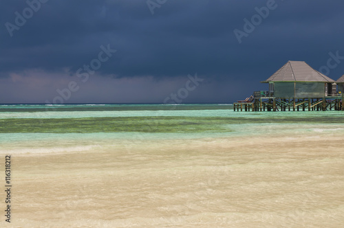 Luxurious Villas on the turquoise water in Maldives  Kuredu