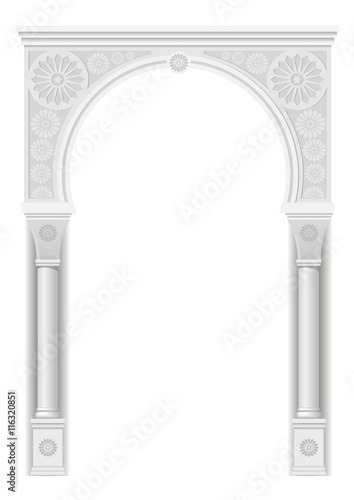 Architectural arch in Arabic or other Eastern style, entrance, doorway
