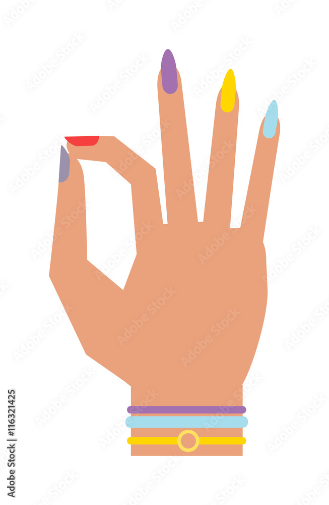Obraz premium Okey hand success symbol, ok hand yes agreement. Ok hand signal business human agree. Best approval accept. Silhouette of hand showing symbol Ok finger thumb vector illustration.