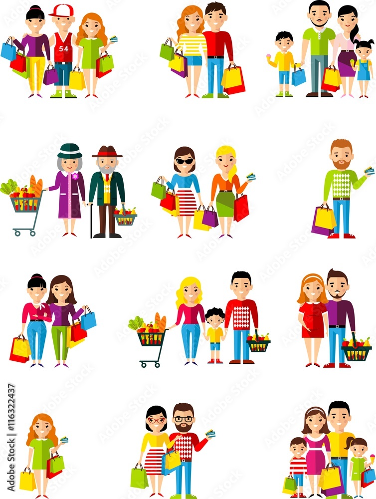 Shopping concept with european family buyer in the store.
