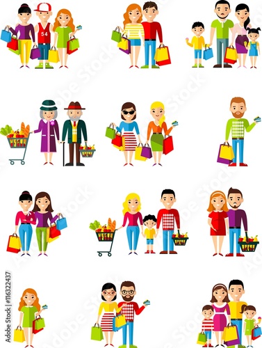 Shopping concept with european family buyer in the store.