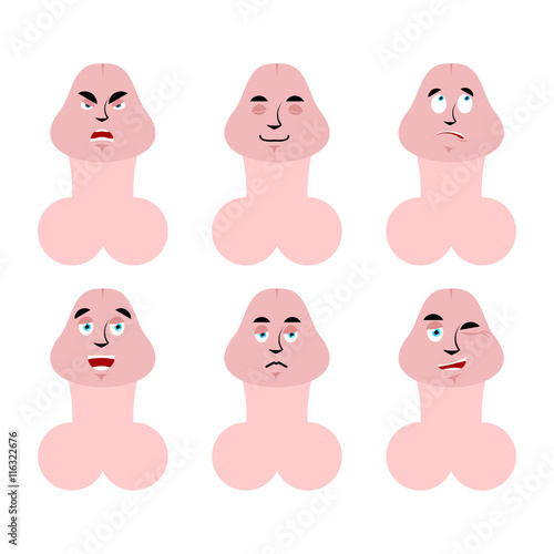 Emotions penis. Set expressions avatar Member. good and evil. di