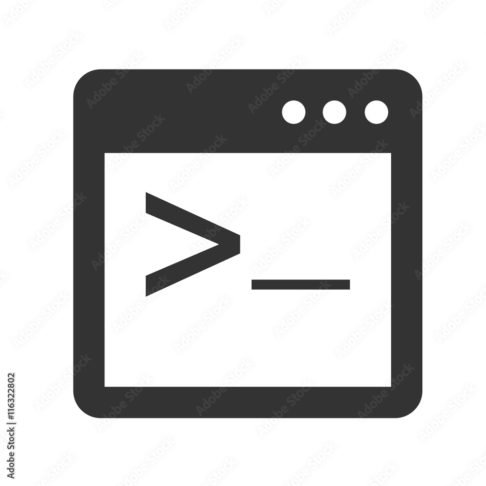 Coding icon. Simple flat logo of coding terminal on white background ...