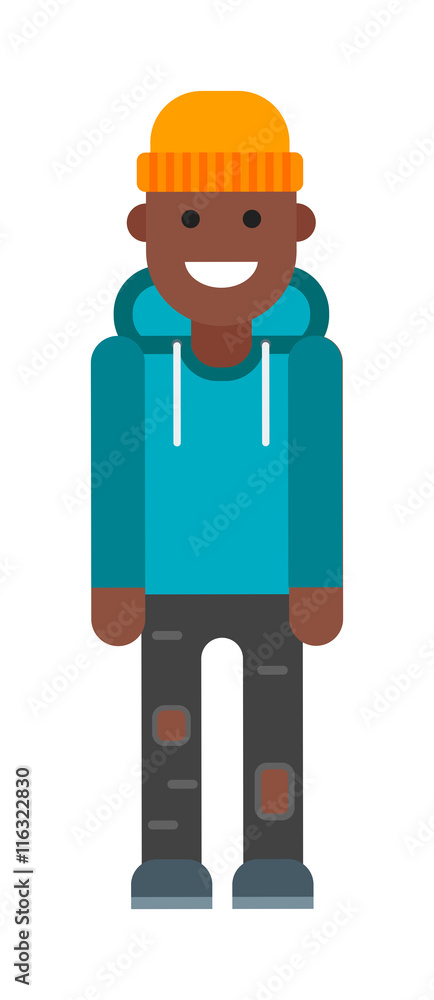 Portrait of school aged afro american boy child isolated on white. Handsome child afro american boy happy casual people. Smile and beautiful education afro american boy flat character vector. Portrait of school aged afro american boy child isolated on white. Handsome child afro american boy happy casual people. Smile and beautiful education afro american boy flat character vector.
