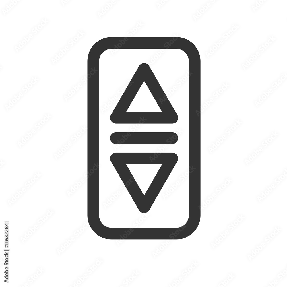 Elevator or lift buttons icon. Simple flat logo of elevator buttons isolated on white background. Vector illustration. Elevator or lift buttons icon. Simple flat logo of elevator buttons isolated on white background. Vector illustration.