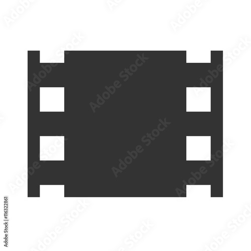 Movie icon. Film sign. Simple flat logo of movie film media sign on white background. Vector illustration.