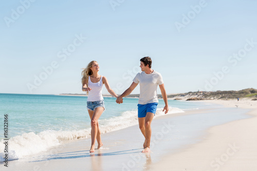 Romantic young couple on the beach