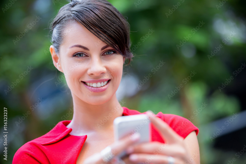 Portrait of businesswoman with mobile phone Portrait of businesswoman with mobile phone