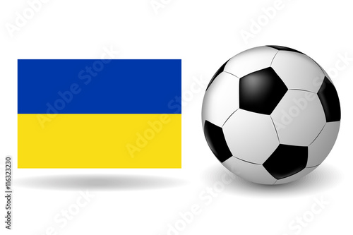 the ball and the flag of Ukraine