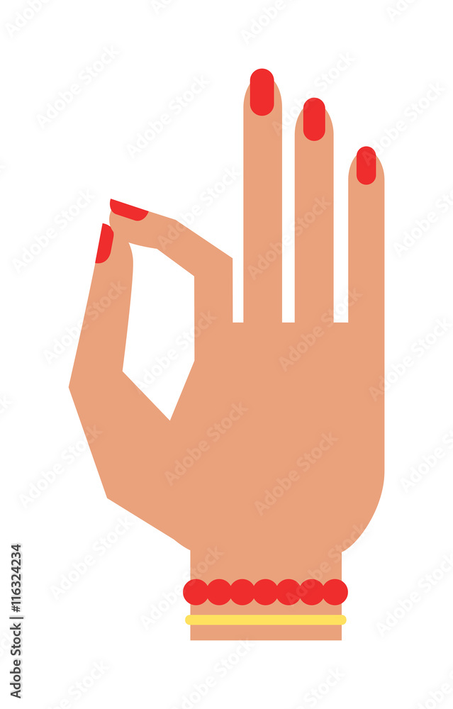 Obraz premium Okey hand success symbol, ok hand yes agreement. Ok hand signal business human agree. Best approval accept. Silhouette of hand showing symbol Ok finger thumb vector illustration.