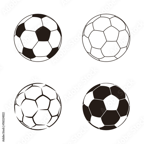 Soccer ball isolated on white illustration. Soccer ball football sport equipment. Soccer leather ball. Football soccer ball isolated