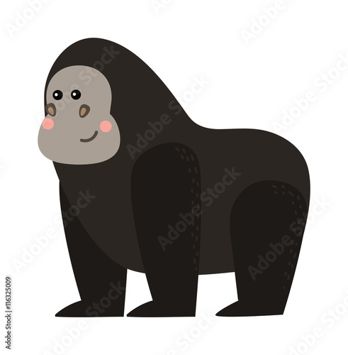 Cartoon monkey vector illustration. Monkey animal and jungle cartoon wild life. Monkey cute types cute primate isolated. Monkey zoo jumping chimpanzee mammal.