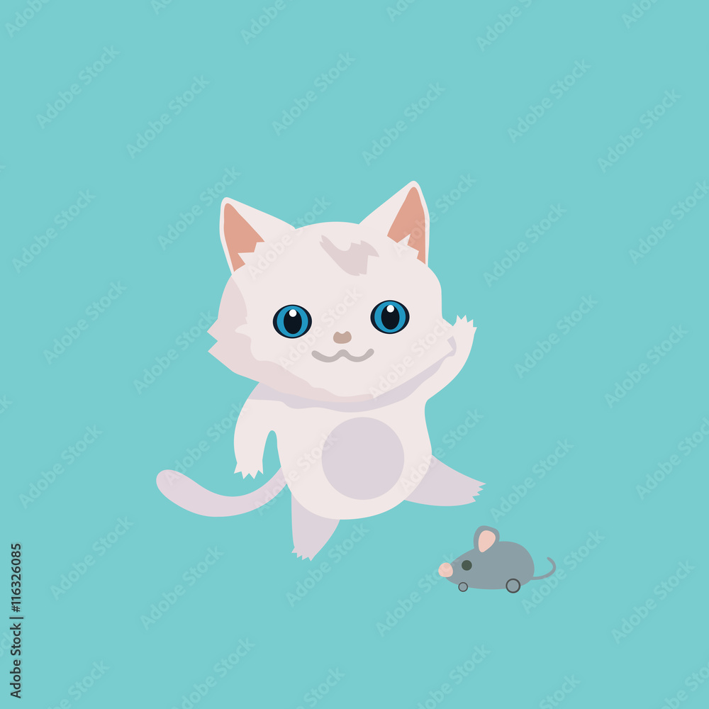 Fototapeta premium Cute cat illustration.