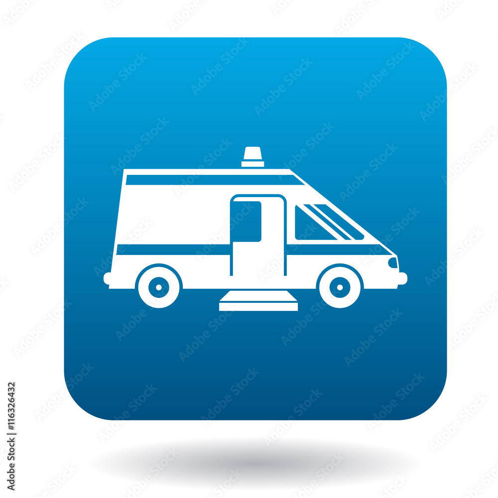 Ambulance car for the disabled icon in simple style on a white background