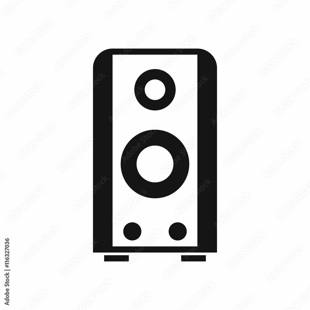 Black sound speaker icon in simple style isolated vector illustration Black sound speaker icon in simple style isolated vector illustration