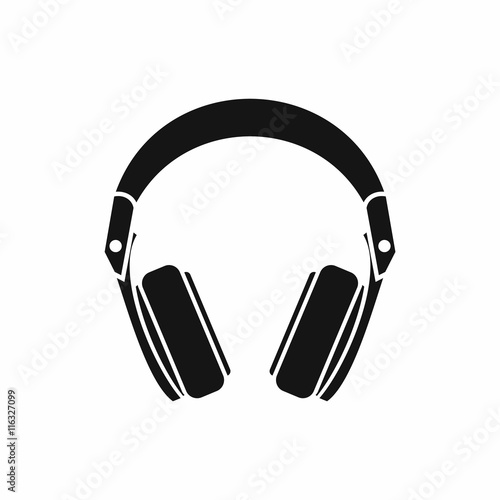 Headphones icon in simple style isolated vector illustration