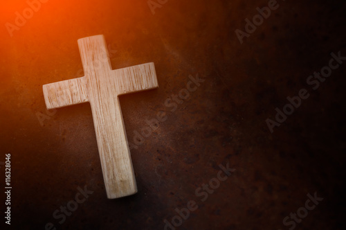 Crosses on a metal sheet table background