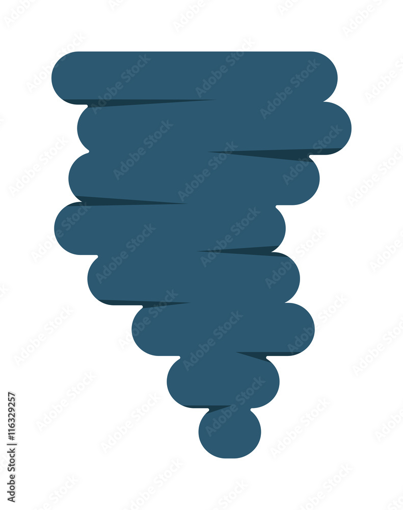 Single weather icon cloud with snow storm meteorology winter element. Illustration blue snow cloud on white. Cloudy climate snow cloud. Winter cloud snow day symbol. Meteorology winter element.