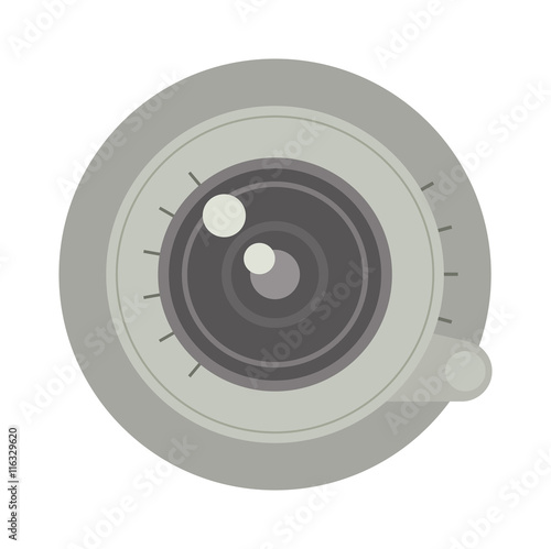Camera photo optic lense on white background vector. Objective equipment, professional look photo optic lense. Photo optic lenses digital equipment optical technology.