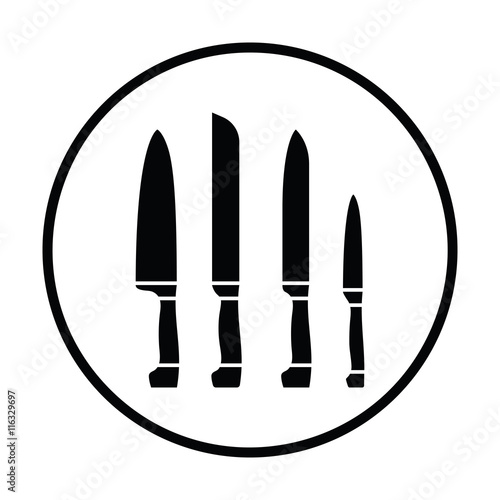 Kitchen knife set icon