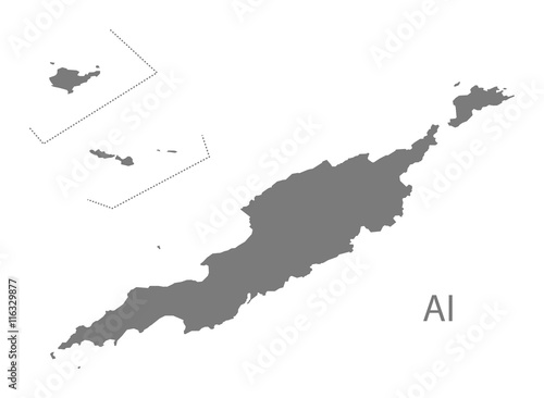 Anguilla Map grey photo