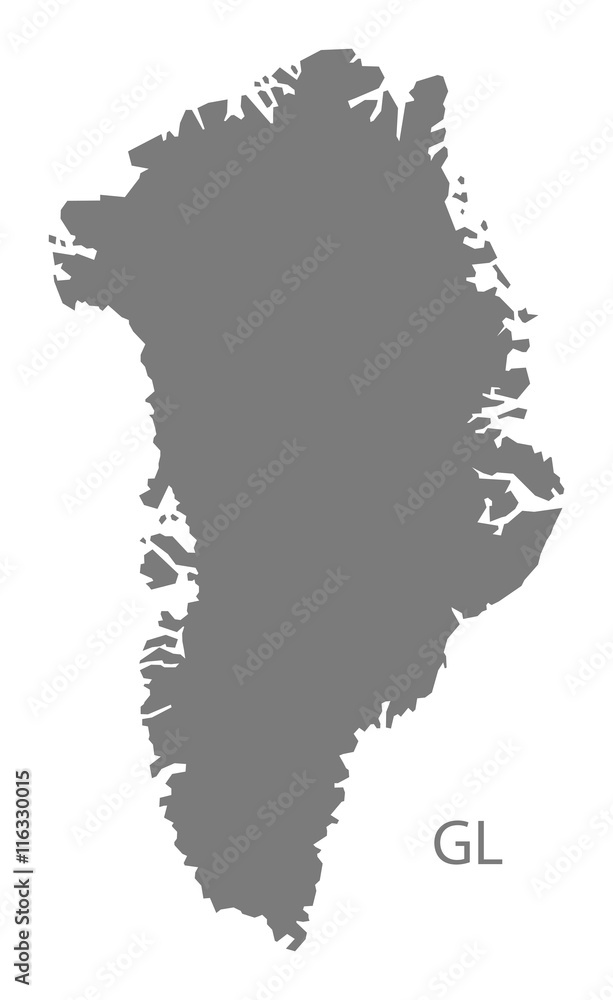Greenland Map grey