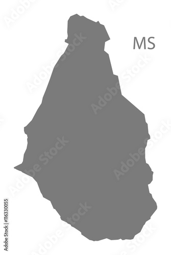 Montserrat Map grey