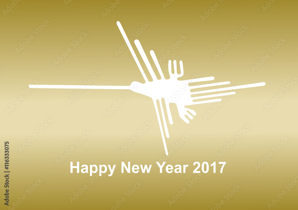 Obraz premium 2017年酉年の年賀状イラスト: ナスカの地上絵 