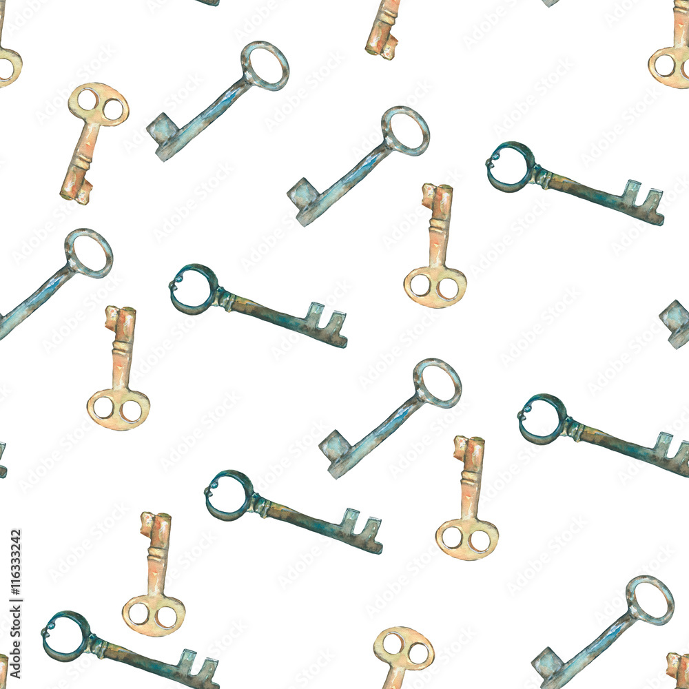 Background keys. Pattern seamless. Hand-painted watercolor Background keys. Pattern seamless. Hand-painted watercolor