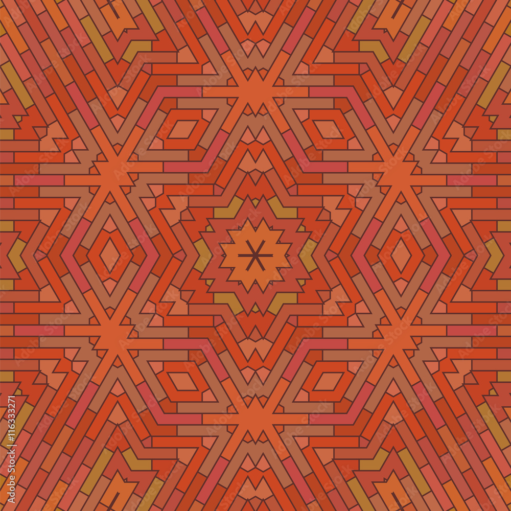 Ornamental Red Brick Background. Textured Stone Pattern